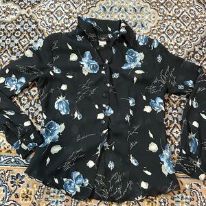 Floral Button-Up Blouse